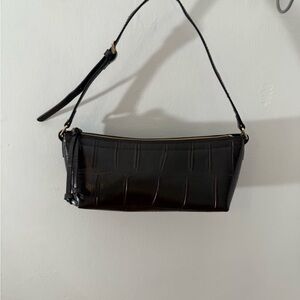 H&M Black Textured Shoulder Bag